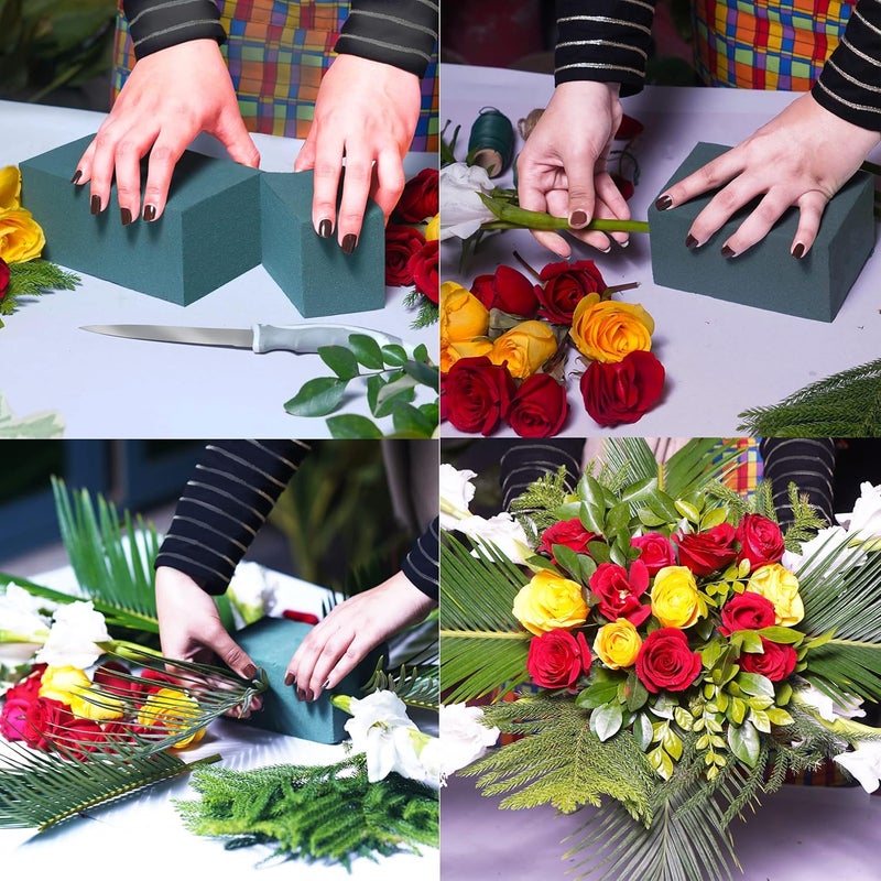 FLOFARE Pack of 8, Dry and Wet Floral Foam Blocks for Fresh and Artificial Flowers, Each (7.8” L x 3.5” W x 2.4” H), for Wedding, Birthdays, Home, Office and Garden Decorations - Image 5